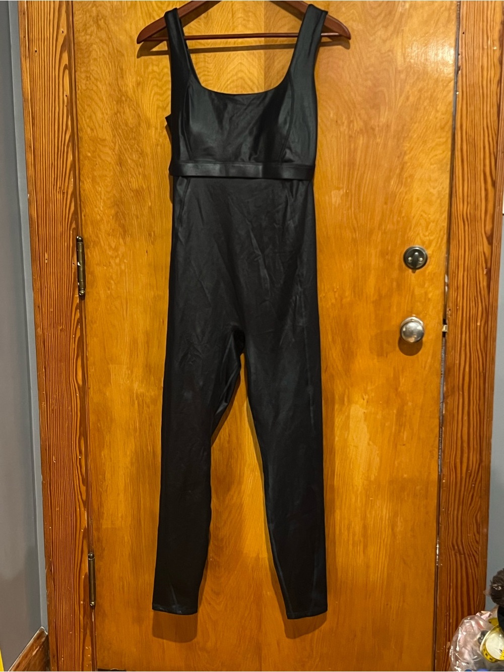 Fabletics Black Satin-Look Jumpsuit